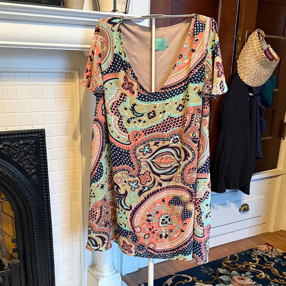 Judith March Multicolor Paisley babydoll‎ dress- worn about 5-6x